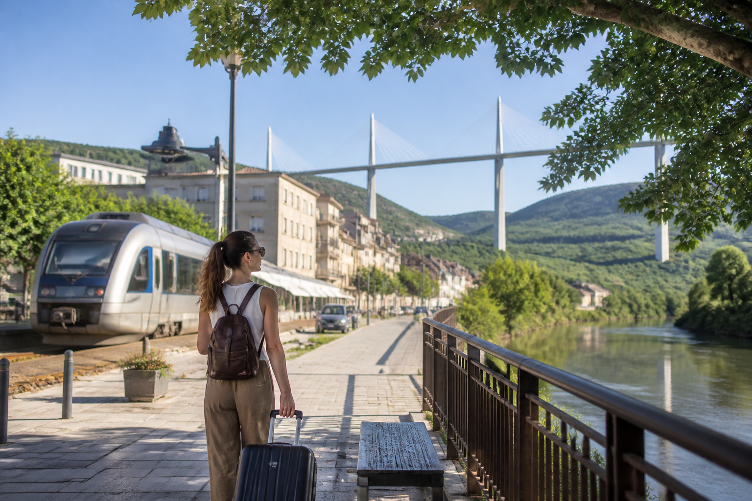 Visiter Millau sans voiture : train, transports et itinéraire