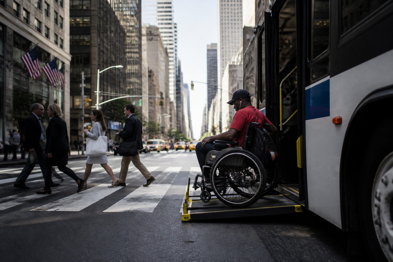 Accessibilité PMR aux États-Unis : transports, hôtels, rues, difficultés
